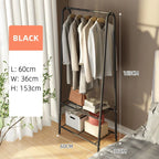 Metal Clothes Rail Hanging Rack Garment Display Stand Storage Shelf — Black -1 — product view