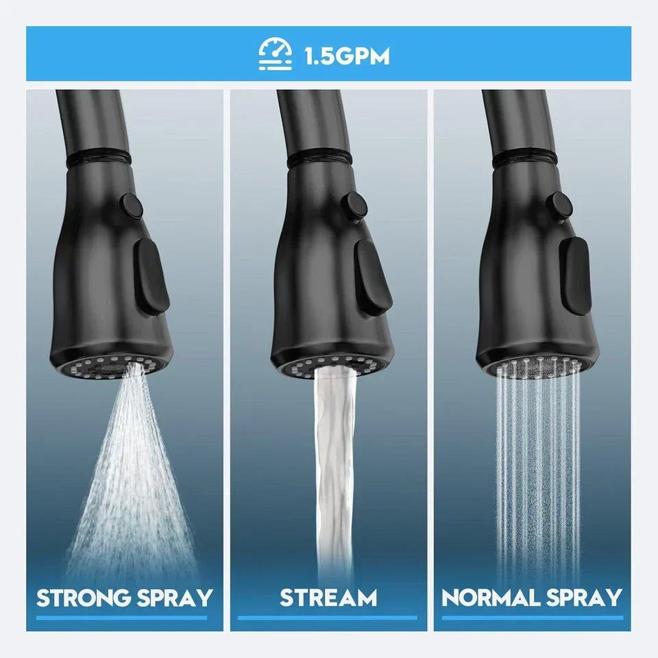 360° Kitchen Sink Mixer Taps Pull Out Spout Spray Single Lever Modern — alternate product view 9