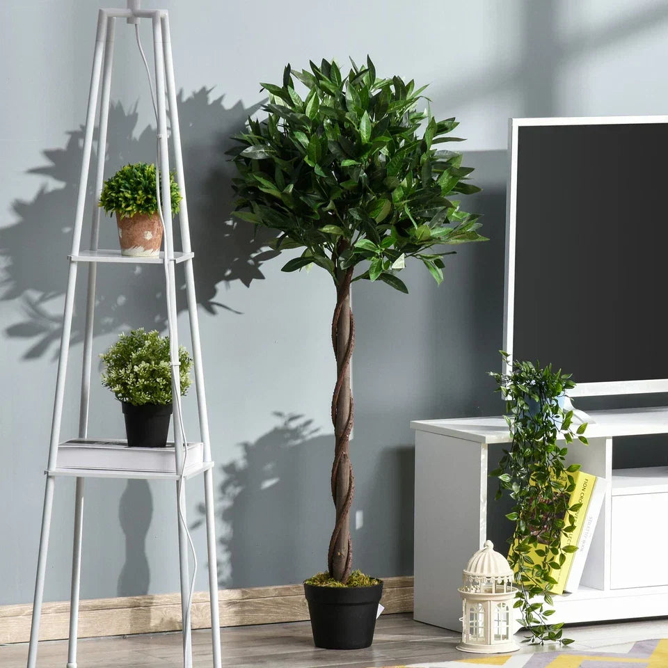 Set Of 2 120cm(4ft) Artificial Bay Laurel Topiary Trees w/ Pot Fake — alternate product view 2