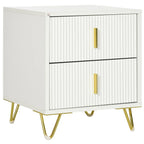 Bedside Table with 2 Drawers Gold Legs Side Table Nightstand Bedroom Furniture — alternate product view 7