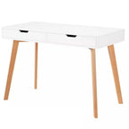 Wooden Computer Desk Dressing Table Home Office Study Bedroom With Drawers White — on a clean white background