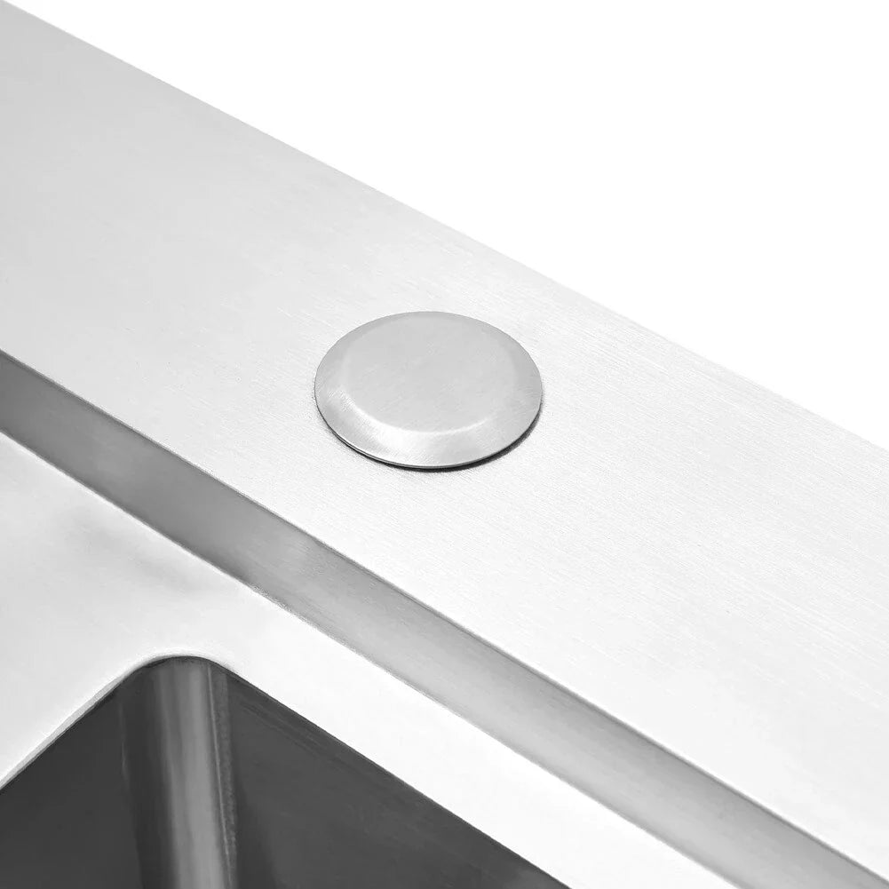 1.0 Bowl Stainless Steel Inset Kitchen Sink With Left Hand Drainer Free Waste — alternate product view 6