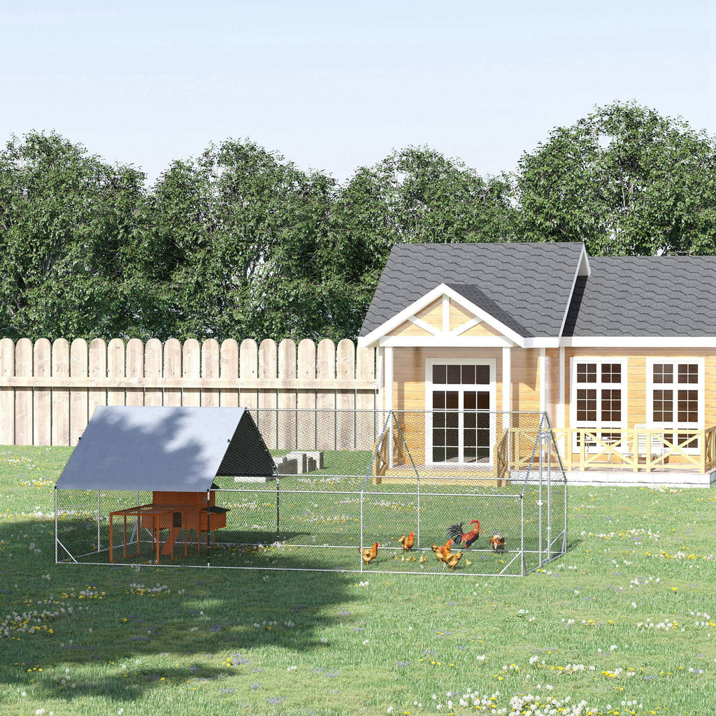 Walk In Chicken Run Galvanized Chicken Coop Hen House w/ Water-Resist Cover — alternate product view 20