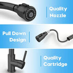 360° Kitchen Sink Mixer Taps Pull Out Spout Spray Single Lever Modern — alternate product view 8