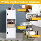 Waterproof Bathroom Storage Cabinet Free Standing Cabinet Organizer Unit White — alternate product view 4