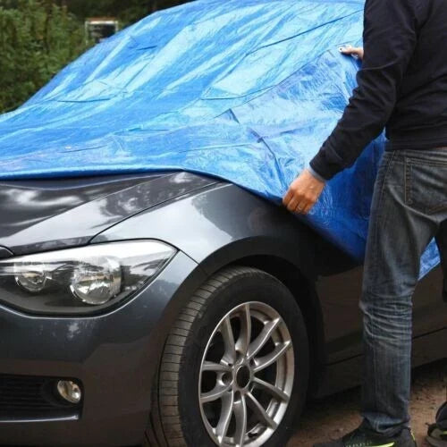 Heavy Duty Blue Tarpaulin Regular Waterproof Cover Tarp Ground Sheet All Sizes — alternate product view 4