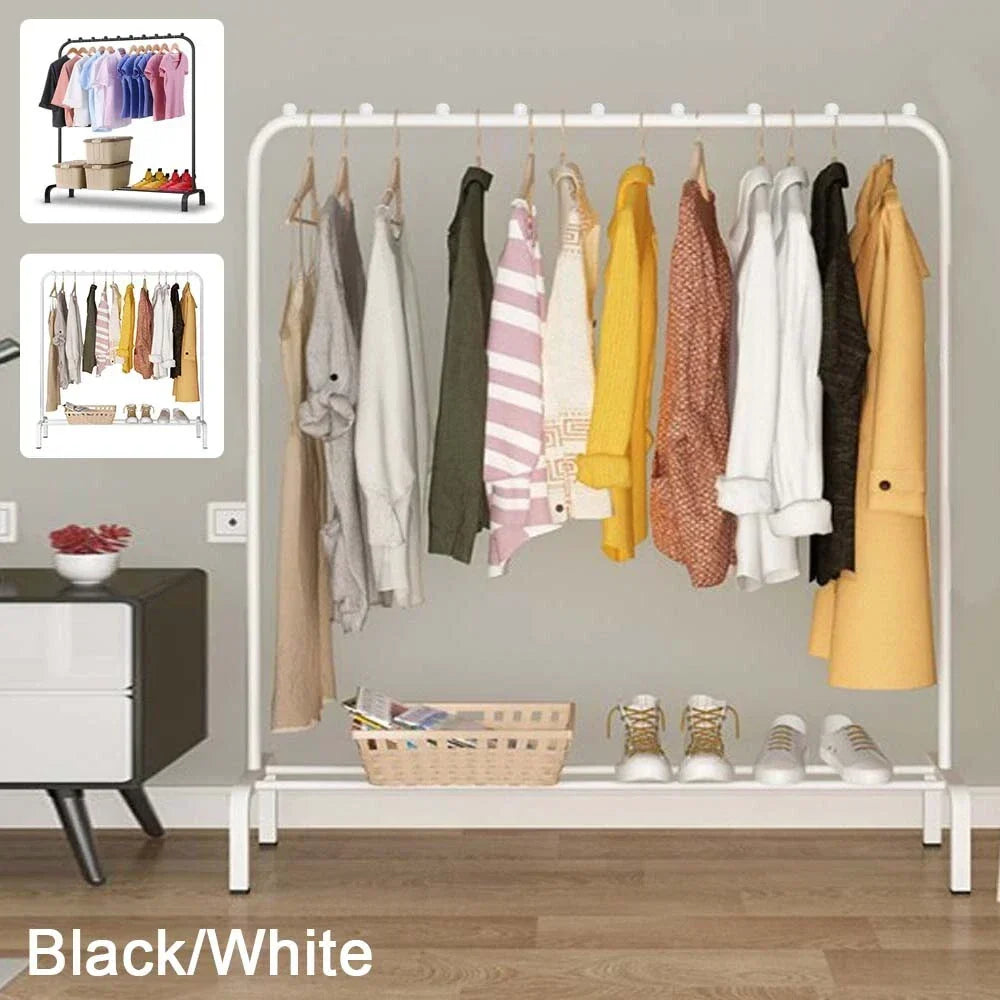 Heavy Duty Metal Clothes Rail Rack Garment Hanging Display Stand Storage Shelf — main product view