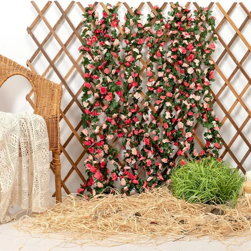 6pcs pink 48 FT Flower Garland Fake Rose Vine Artificial Flowers Hanging decor — alternate product view 4
