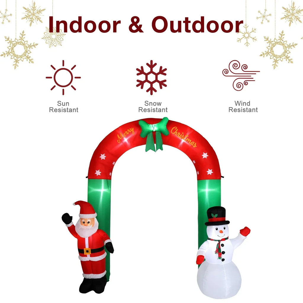 2.4M Christmas Arch Inflatable with Santa & Snowman & LED Lights Outdoor Decor — alternate product view 5