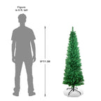 4/5/6/7ft Pencil Slim Christmas Tree with Lights Artificial XMAS Home Decoration — 5FT Tree + LED Lights — product view
