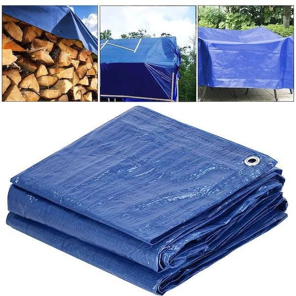 Heavy Duty Blue Tarpaulin Regular Waterproof Cover Tarp Ground Sheet All Sizes — alternate product view 7