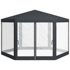 Dark Grey Hexagonal Metal Netting Gazebo Patio Out- door Canopy Party Marquee — alternate product view 9