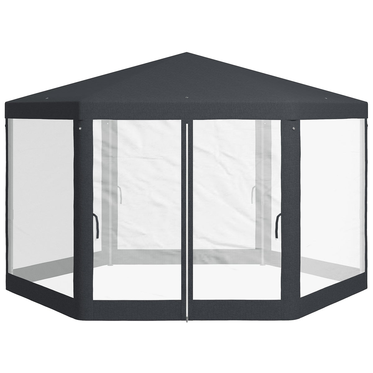 Dark Grey Hexagonal Metal Netting Gazebo Patio Out- door Canopy Party Marquee — alternate product view 9