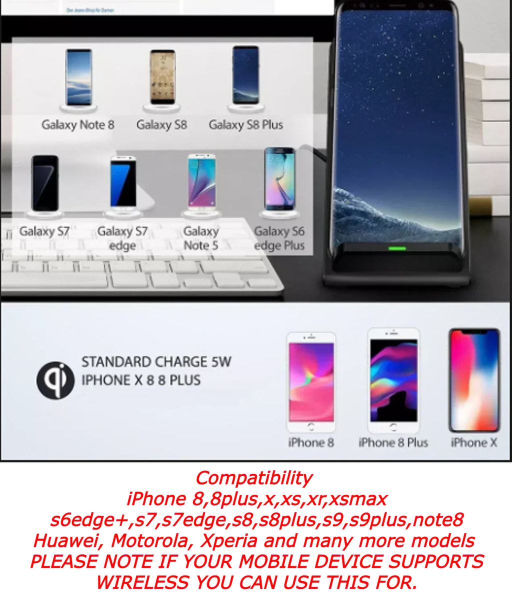 2 Coils Fast Wireless Charger Qi Charging Stand Fan For Samsung, iPhone, Huawei — alternate product view 5