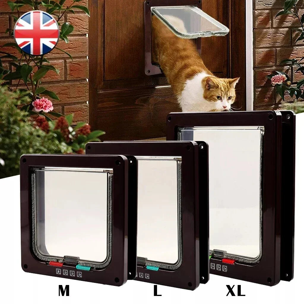 4 way Pet Door Locking Large Extra Large Dog Cat Flap Magnetic Door Frame — alternate product view 2