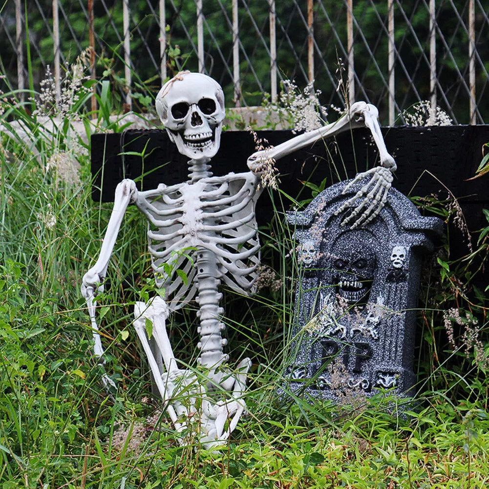170cm Full Life Size Halloween Hanging Human Skeleton Bones Posable Skull Party — alternate product view 2