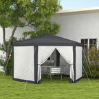 Dark Grey Hexagonal Metal Netting Gazebo Patio Out- door Canopy Party Marquee — alternate product view 2