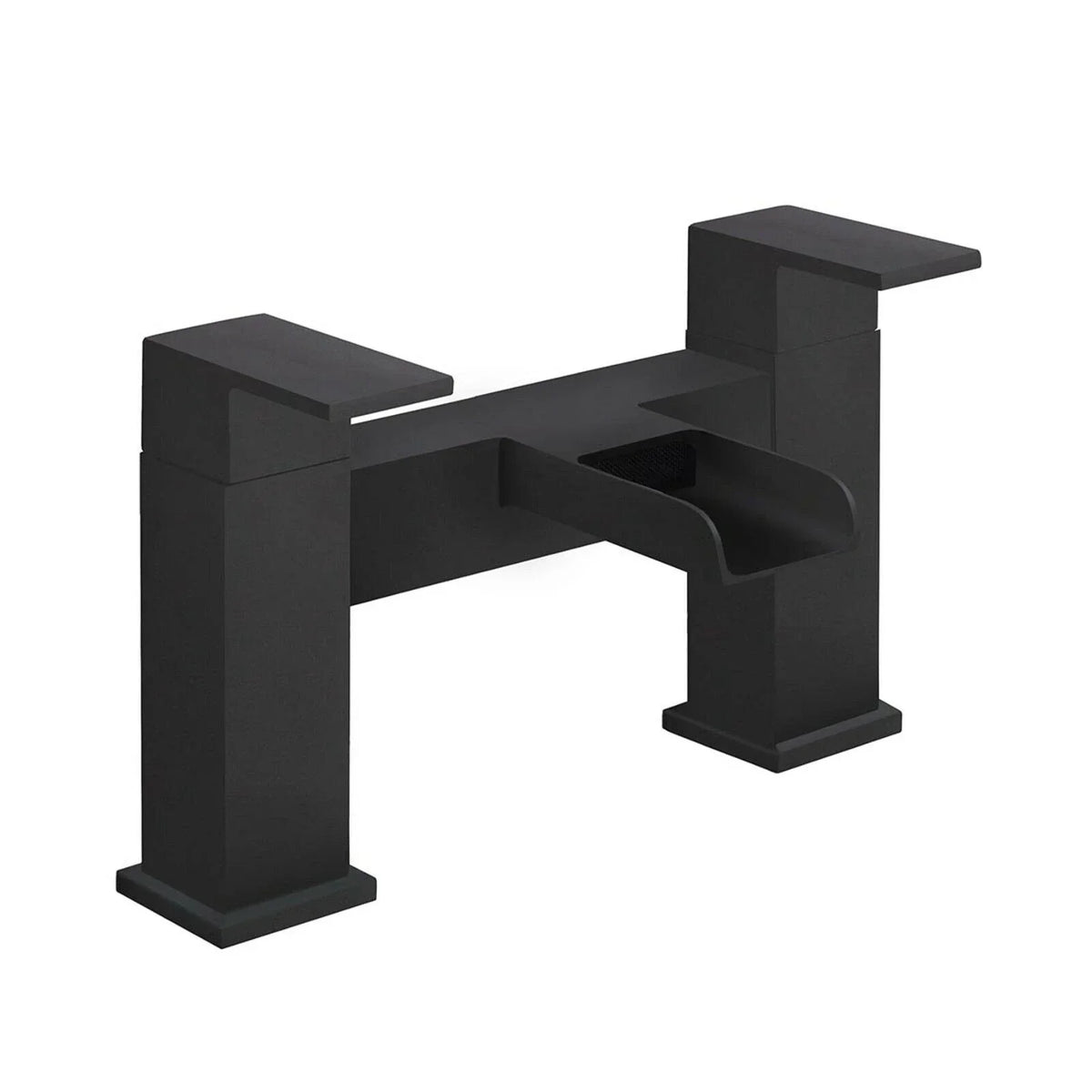 Bathroom Modern Waterfall Black Basin Sink Mono Square Mixer Tap Filler Waste — Bath mixer tap — product view