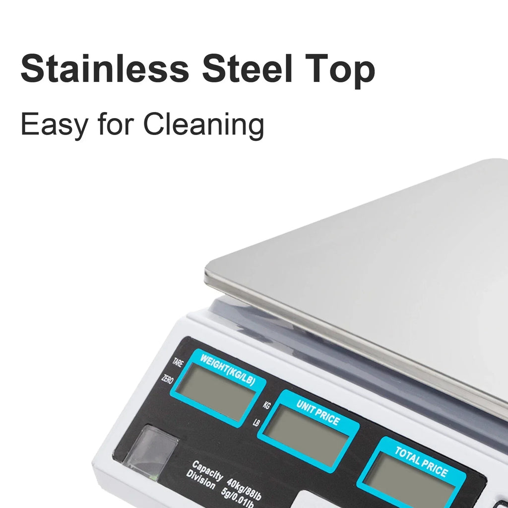 40Kg Digital Pricing Scale Electronic Price Computing Weight Shop Market UK Plug — alternate product view 6