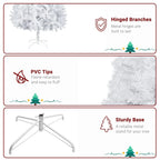 Large 6FT Christmas Tree Artificial Xmas Tree White With Stand Festive Decor — alternate product view 7