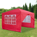 3x3M Heavy Duty Gazebo Marquee Popup Water- proof Garden Party Tent 4 WallSides — Red — product view