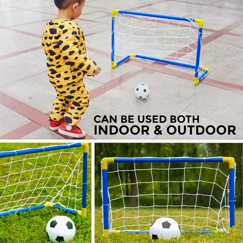 2 x Children's Football Soccer Goals, Ball, Pump Posts & Nets Indoor Outdoor Set — alternate product view 7