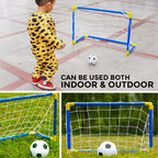 2 x Children's Football Soccer Goals, Ball, Pump Posts & Nets Indoor Outdoor Set — alternate product view 7