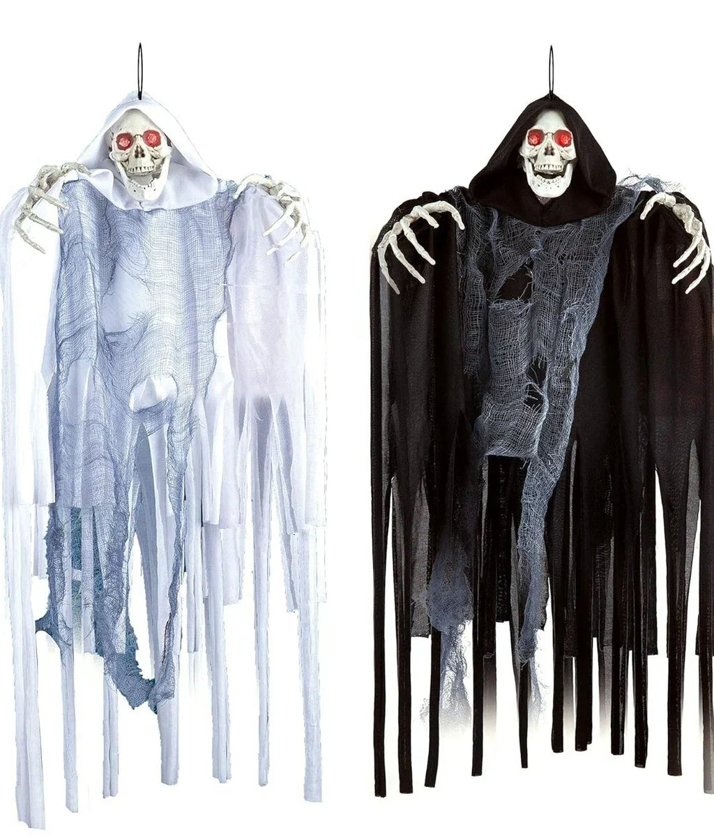 2x Hanging Grim Reaper Halloween Props – LED Eyes, Motion Activated — alternate product view 4