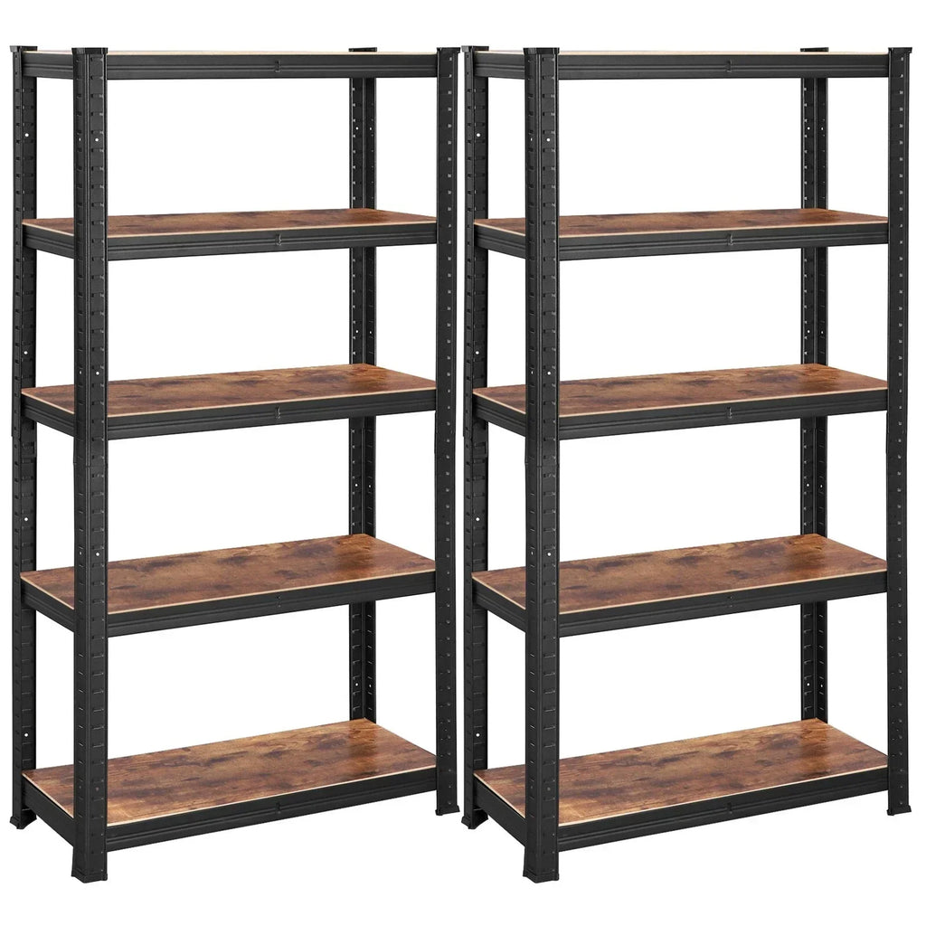 Shelving Unit 650kg Load Capacity Industrial Adjustable Rustic Brown — alternate product view 6