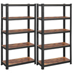 Shelving Unit 650kg Load Capacity Industrial Adjustable Rustic Brown — alternate product view 6