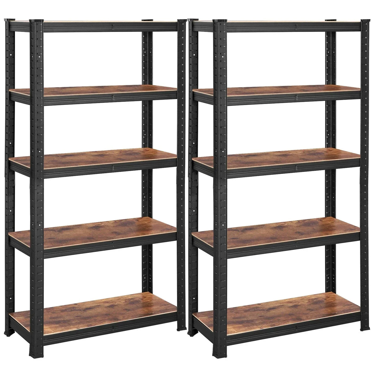 Shelving Unit 650kg Load Capacity Industrial Adjustable Rustic Brown — alternate product view 6