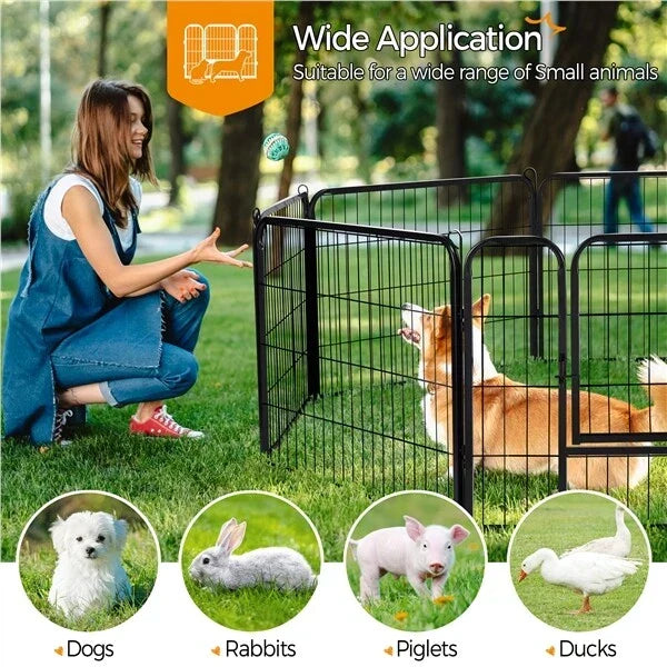 6 Panel Pet Playpen Heavy Duty Puppy Dog Pen Cat Rabbit Fence Foldable 60cm High — alternate product view 2