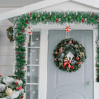 9ft Christmas Garland Snow Flocked With Lights Pinecones Berries Wreath Bushy — alternate product view 11