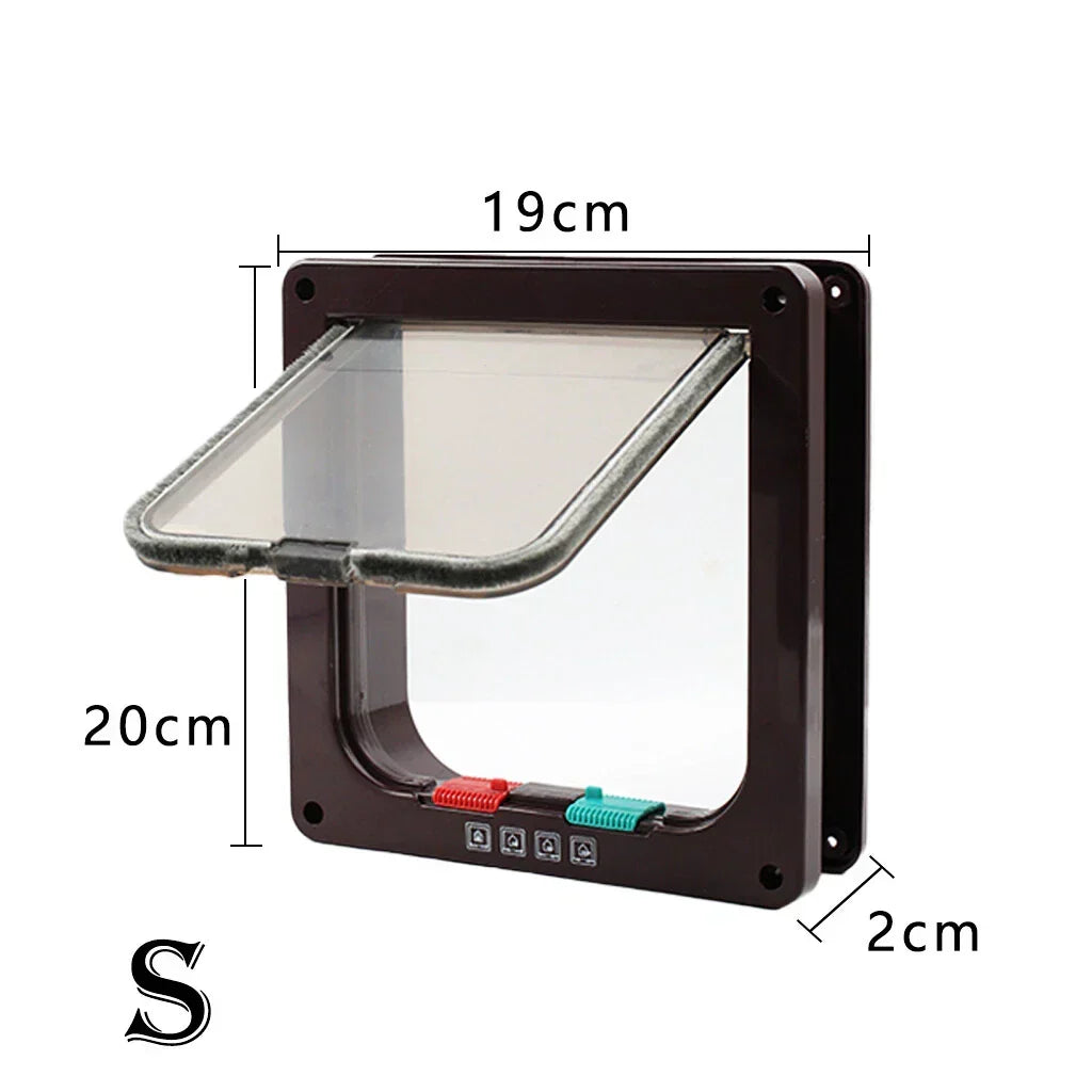 4 way Pet Door Locking Large Extra Large Dog Cat Flap Magnetic Door Frame — on a clean white background