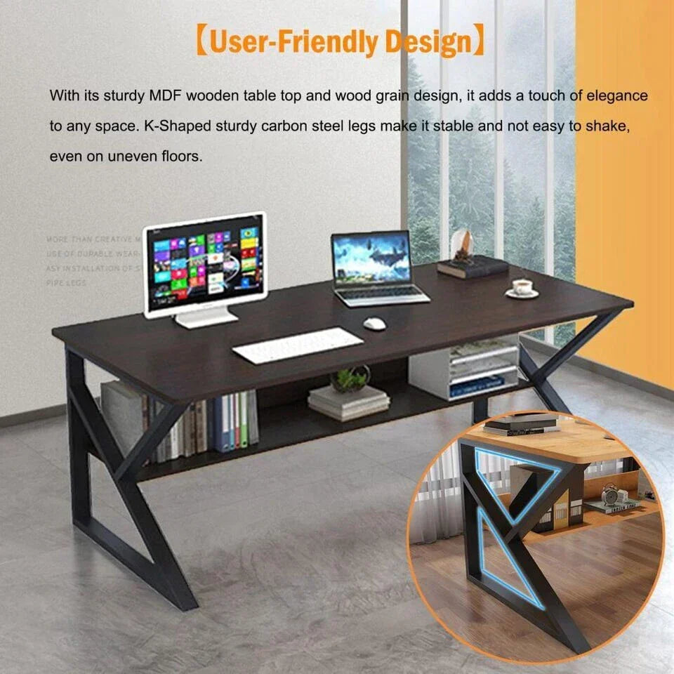 Computer Desk Laptop Pc Study Table Office Desk Home Furniture Workstation Shelf — alternate product view 7