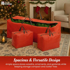Christmas Storage Bags Xmas Tree Decorations Storage Zipper Bags with Handles x3 — alternate product view 5