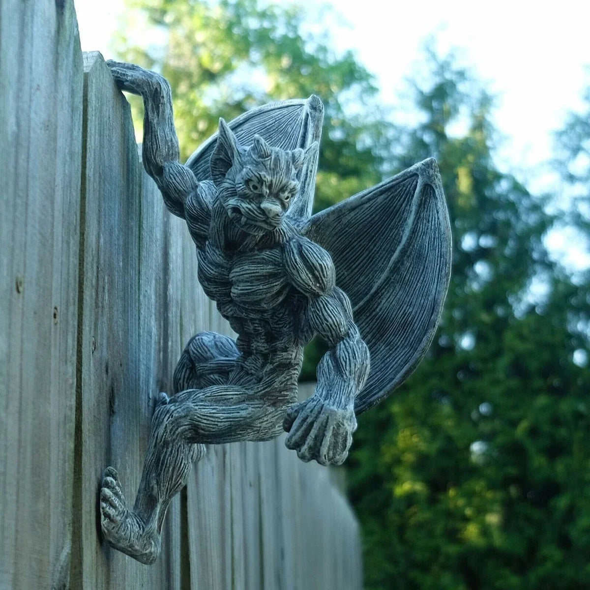 Home Wall Art Hanging Resin Gargoyle Garden Adornment Ornaments Outdoor Decor UK — alternate product view 2