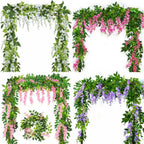 2X7FT Artificial Wisteria Vine Garland Foliage Flower Plant Trailing Home Decor — alternate product view 2