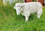 Spring Lamb Garden Ornament Resin Laying Down Sheep Statue Farmyard Gift Garden — Sheep white side — product view