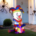 4ft Blow Up Halloween Inflatable Clown on Bicycle with 3 Built-in LED Lights — alternate product view 9