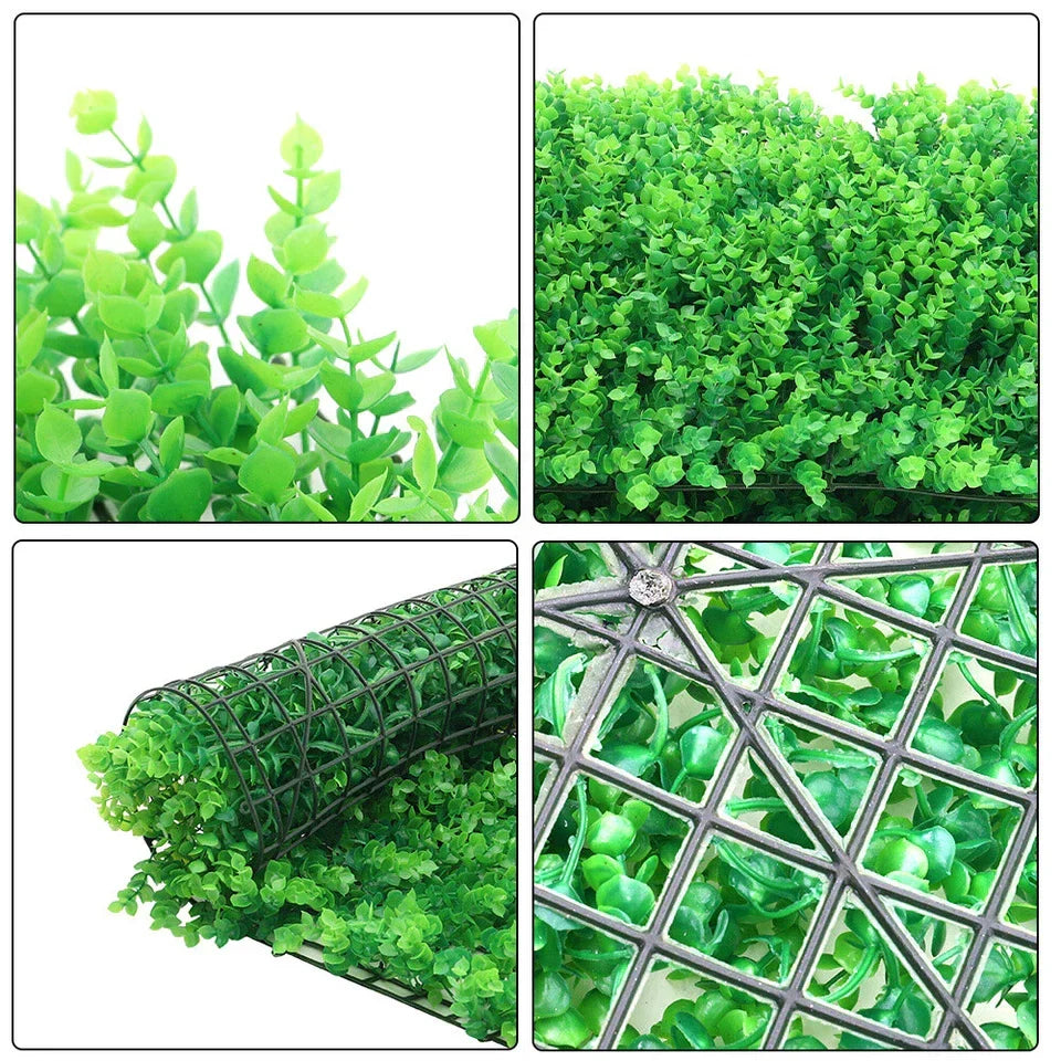 6X Artificial Plant Fence Greenery Wall Hedge Grass Mat Foliage Screen Panels UK — alternate product view 6