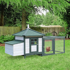 Wood Chicken Coop Pet Poultry Hen House Back yard with Nesting Box Ramp Run — alternate product view 3