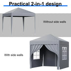 2X2M Pop-up Gazebo with 4 Sides Outdoor Garden Canopy Party Tent — alternate product view 7