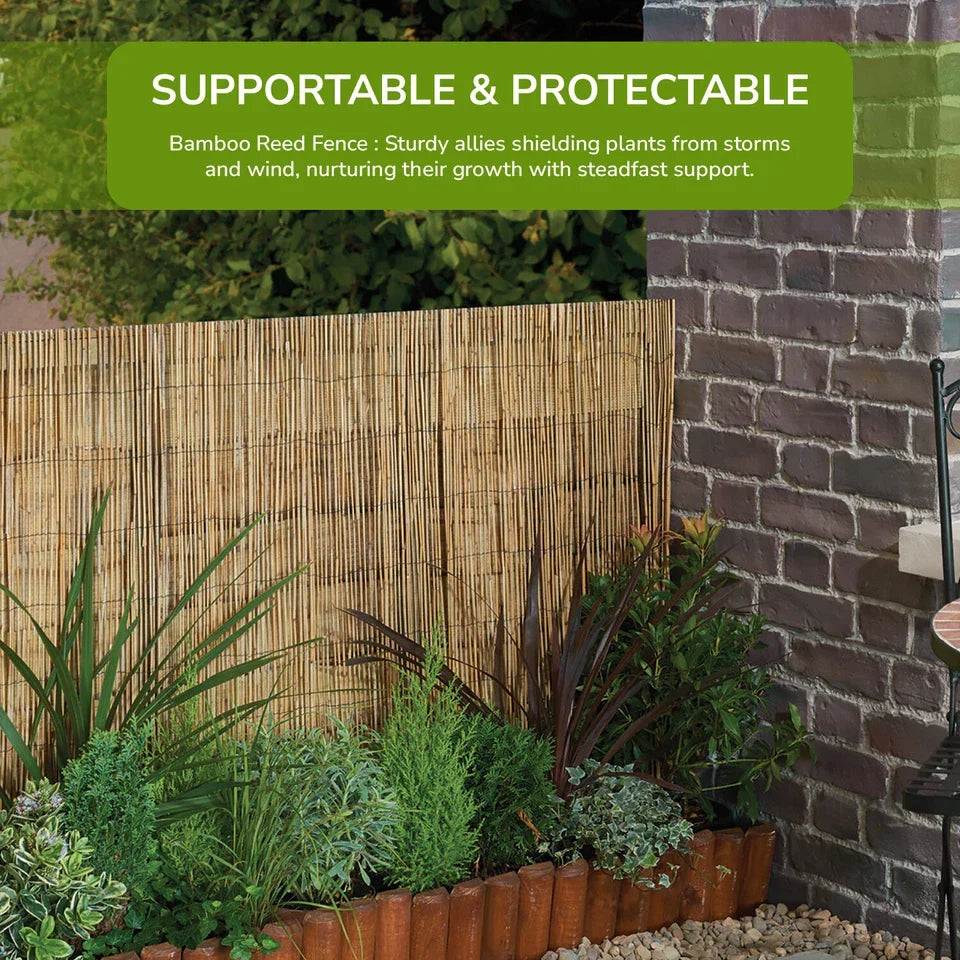 Bamboo Slat Fence Screen Roll Screening Fencing Privacy Sun Panel Garden Outdoor — alternate product view 5