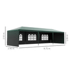 9m x 3m Outdoor Garden Gazebo Wedding Party Tent Canopy Marquee Green — on a clean white background