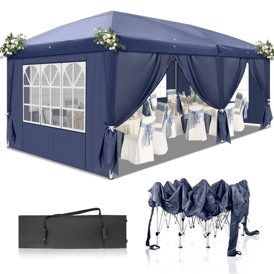 3x6M Pop Up Gazebo Outdoor Patio Party Event Heavy Duty Canopy w/ 6 WallSides UK — alternate product view 2