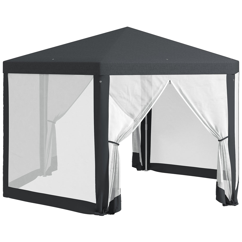 Dark Grey Hexagonal Metal Netting Gazebo Patio Out- door Canopy Party Marquee — alternate product view 10