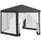 Dark Grey Hexagonal Metal Netting Gazebo Patio Out- door Canopy Party Marquee — alternate product view 10