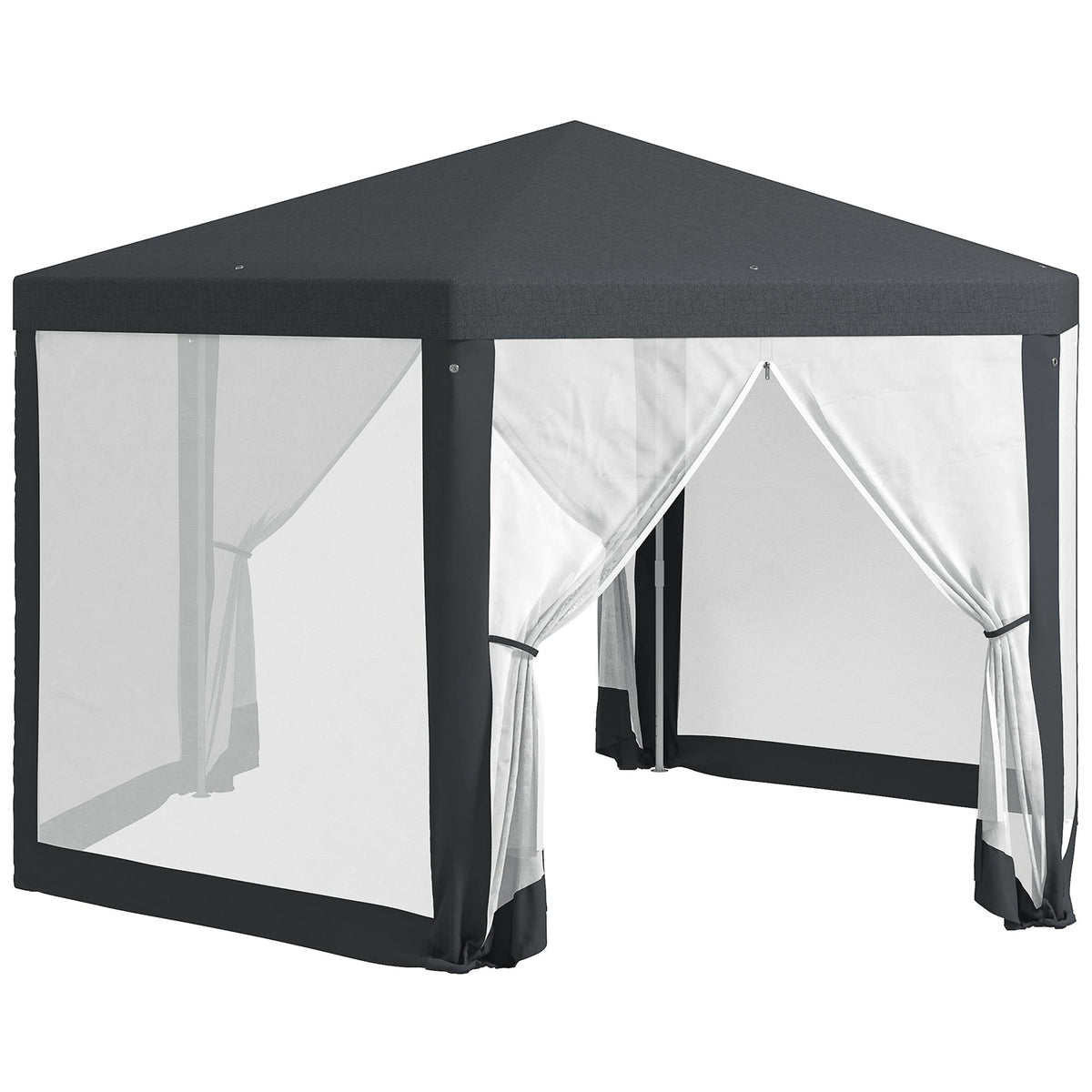 Dark Grey Hexagonal Metal Netting Gazebo Patio Out- door Canopy Party Marquee — alternate product view 10