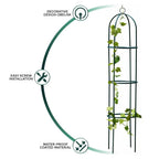 1.9m Garden Obelisk Black Metal Outdoor Trellis Climbing Plant Support Frame — alternate product view 4